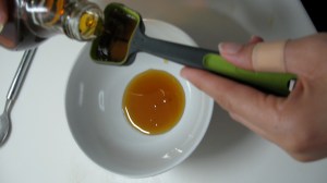 In a small bowl add 4 tablespoons maple syrup